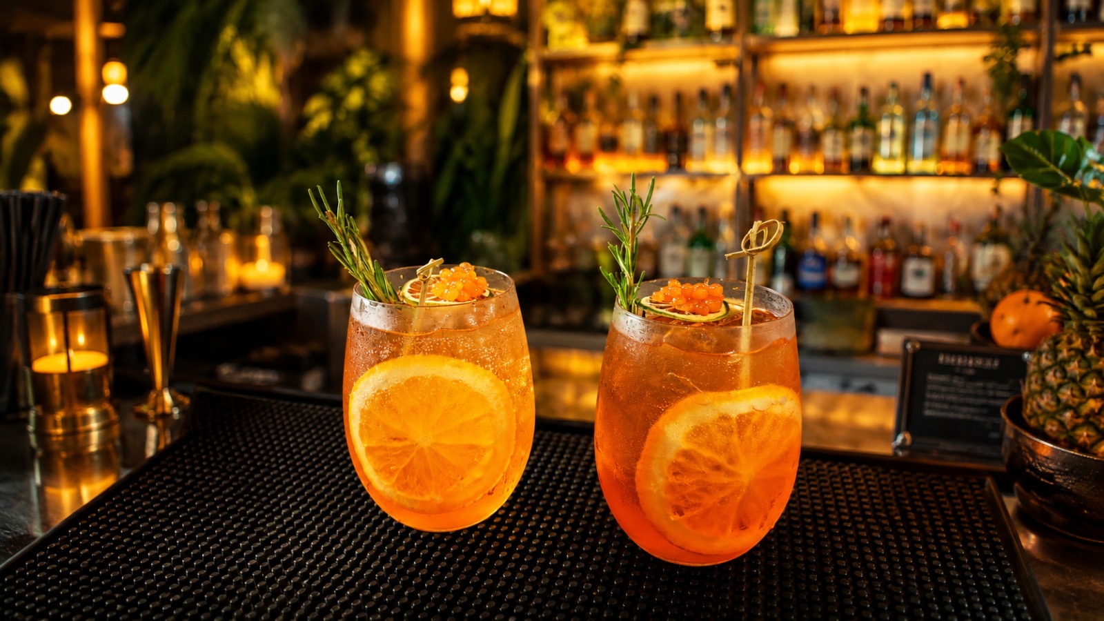 Signature cocktails prepared at Barra Imperial
