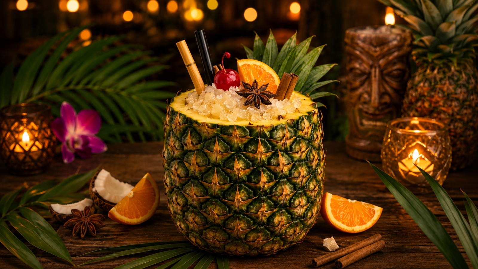 Pineapple cocktail presentation at Barra Imperial