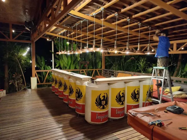 Open-air tropical bar