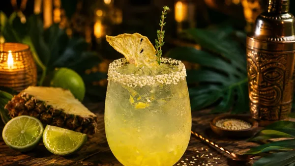 A fresh lime cocktail