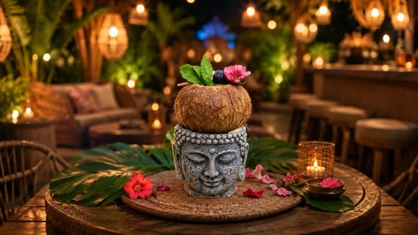 A signature tiki cocktail