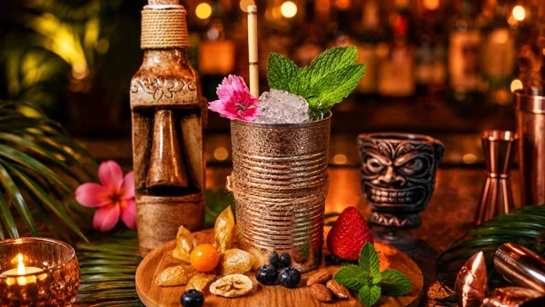 Two cocktails at the bar